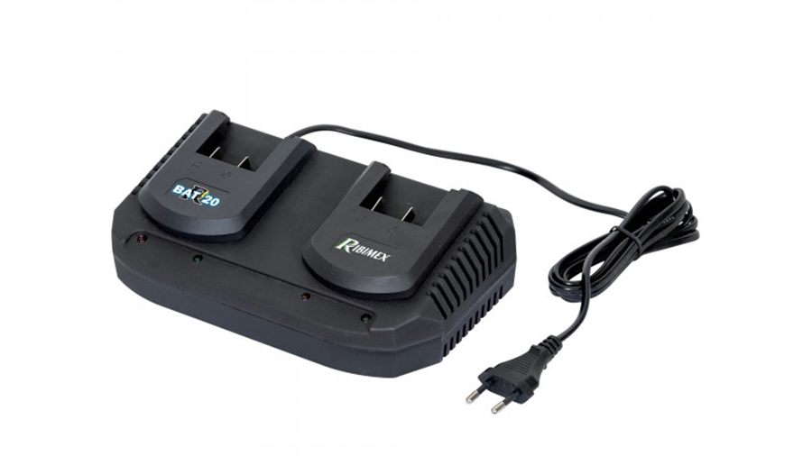 Chargeur rapide double 20 V R-BAT20 Ribimex PRBAT20/CHX2
