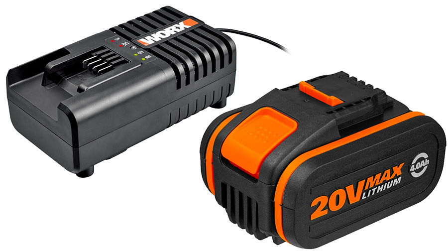 Pack batterie 20V 4Ah et chargeur 20V Worx Pack batterie 20V 4Ah et chargeur 20V Worx