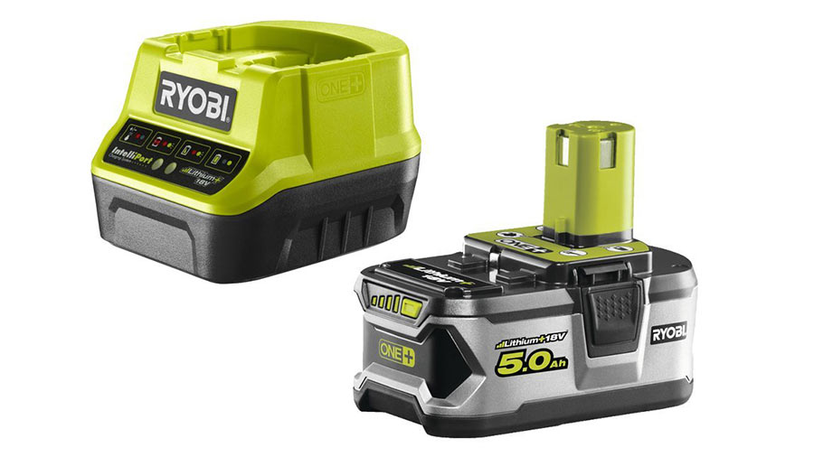 Pack de 1 batterie RYOBI 18V OnePlus 5.0 Ah Lithium-ion - 1 chargeur rapide RC18120-150 Pack de 1 batterie RYOBI 18V OnePlus 5.0 Ah Lithium-ion - 1 chargeur rapide RC18120-150