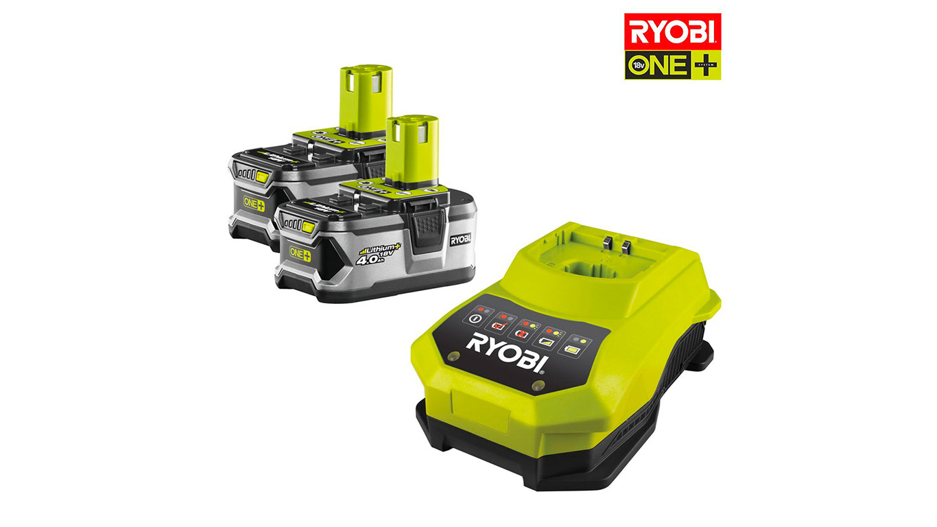 Pack de 2 batteries RYOBI 18V OnePlus 4.0Ah Lithium-ion - 1 chargeur rapide RBC18LL40