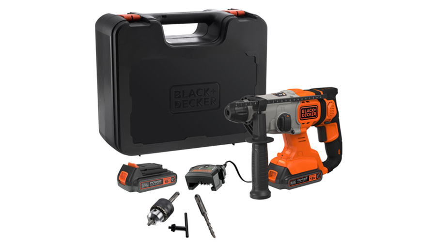 marteau perforateur SDS+ Sans fil 18 V BCD900E2K-QW BLACK+DECKER marteau perforateur SDS+ Sans fil 18 V BCD900E2K-QW BLACK+DECKER