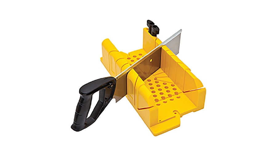 Boîte à coupe en plastique avec cales excentriques + scie a dos + chevilles Stanley 1-20-600