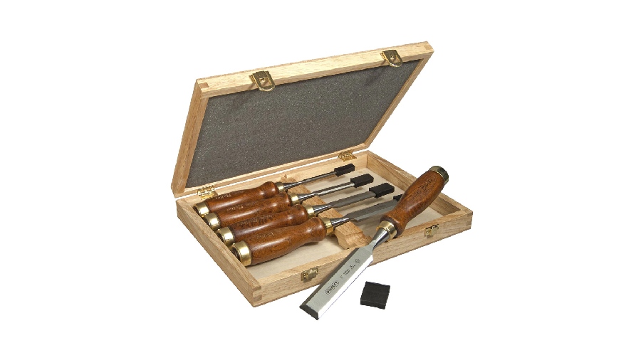 Ciseau à bois manche bois coffret 5 pièces Stanley 2-16-217
