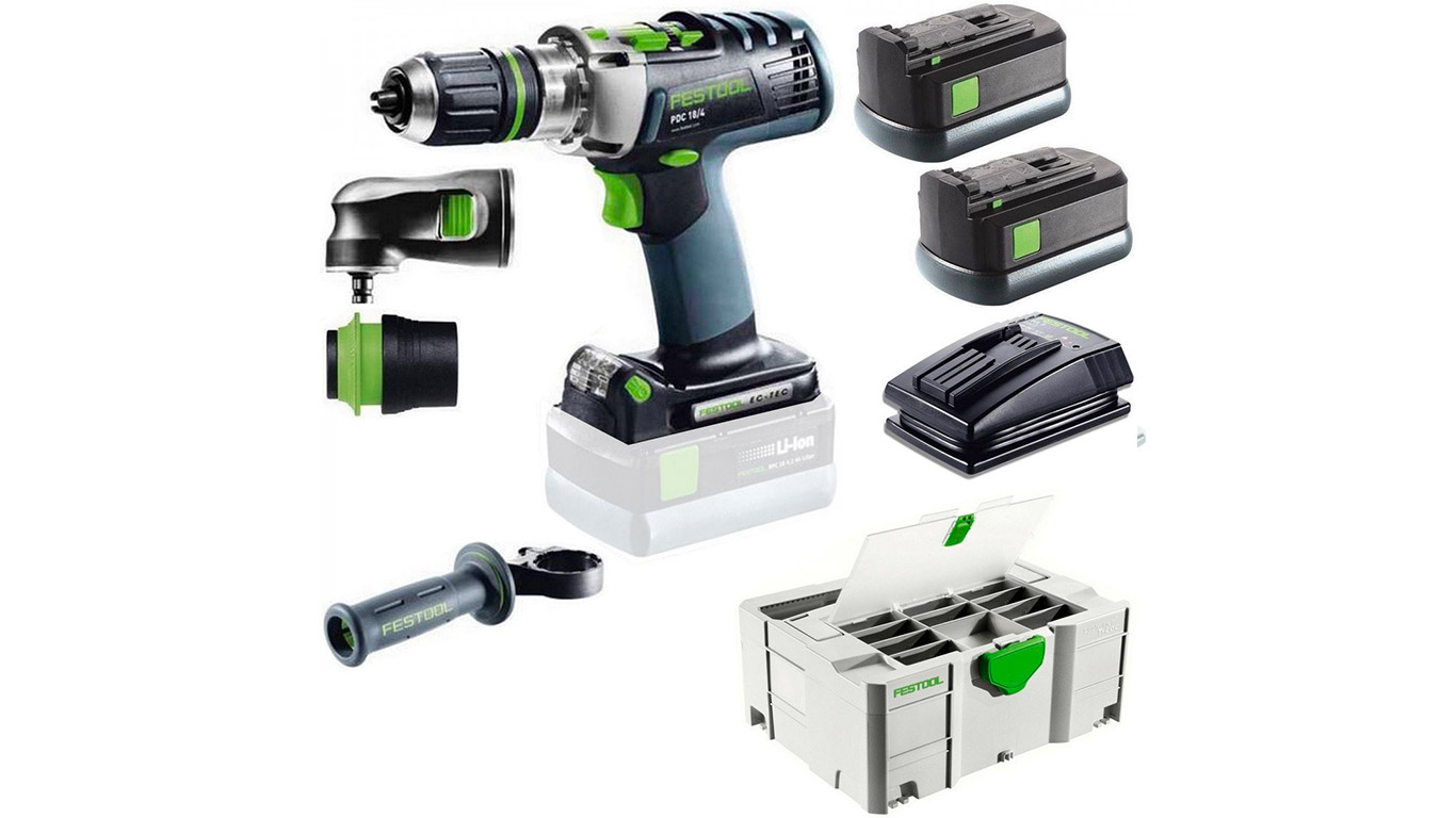 Perceuse visseuse à percussion sans fil FESTOOL 18V PDC 18/4 Li 5,2-Set