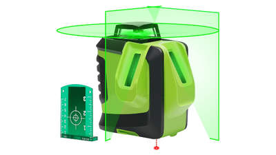 1 x 360 Niveau laser croix vert avec point d'aplomb HUEPAR 622CG