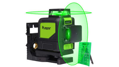 2 x 360 Niveau laser croix vert, ligne laser auto-nivellement HUEPAR 902CG