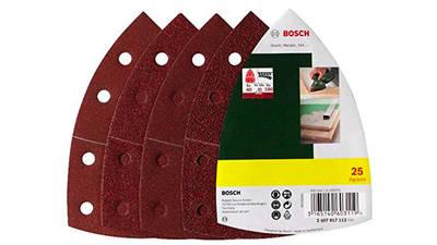 Bosch 2607017112 Set de 25 abrasifs pour Ponceuse multi 102 x 62 x 93 mm Grains 40/80/120/180 Bosch 2607017112 Set de 25 abrasifs pour Ponceuse multi 102 x 62 x 93 mm Grains 40/80/120/180