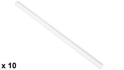 Bosch 2609256A04 Set de 10 bâtonnets de colle transparent pour Pistolet à colle pour Bois/Cuir/Papier/Carton/PVC Diamètre 7 mm Longueur 150 mm 