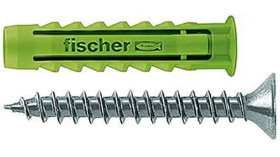 cheville à quadruple expansion Fischer SX Green 524867 8 x 40 mm avec vis boîte de 45