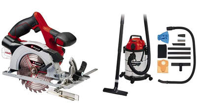 scie circulaire TE-CS 18/150 Li EINHELL avec aspirateur Synchro TC-VC 1820 SA 20L scie circulaire TE-CS 18/150 Li EINHELL avec aspirateur Synchro TC-VC 1820 SA 20L