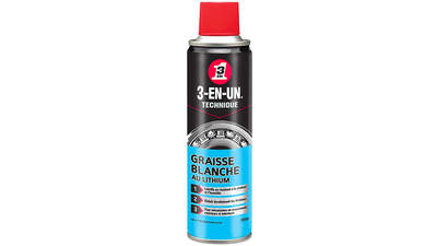 Spray lubrifiant technique graisse blanche au lithium 3-EN-UN
