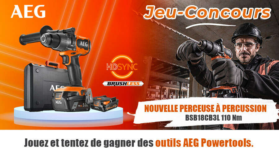 Perceuse à percussion AEG Powertools à gagner Perceuse à percussion AEG Powertools à gagner