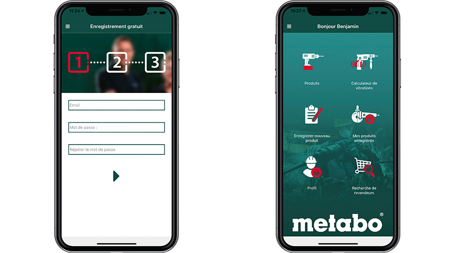 Enregistrement Application Metabo